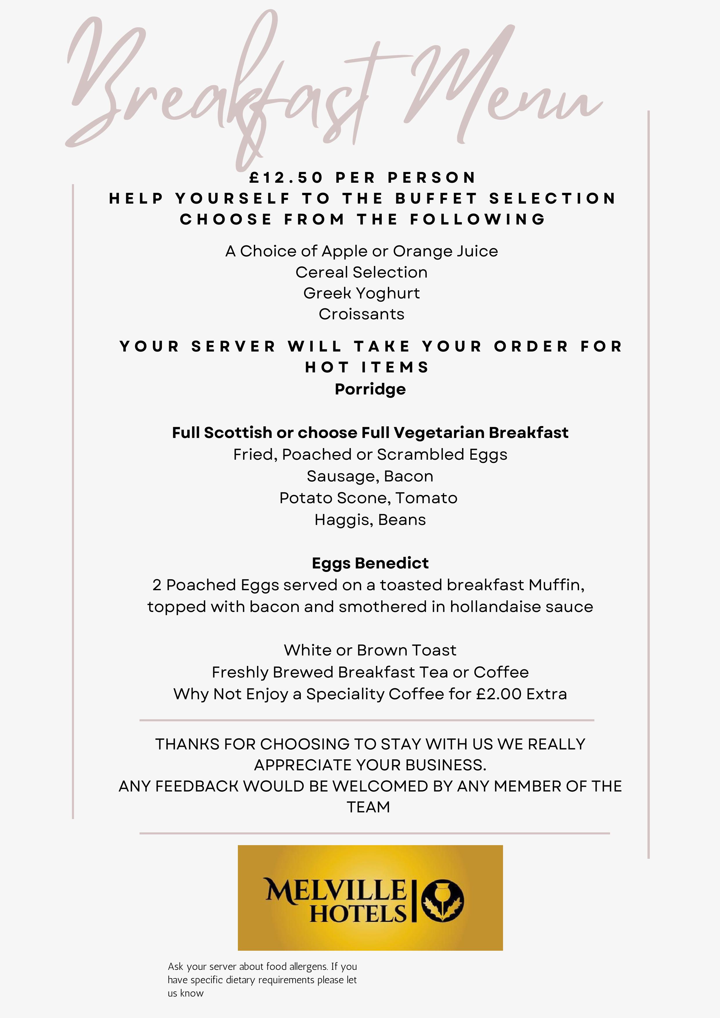 Breakfast Menu